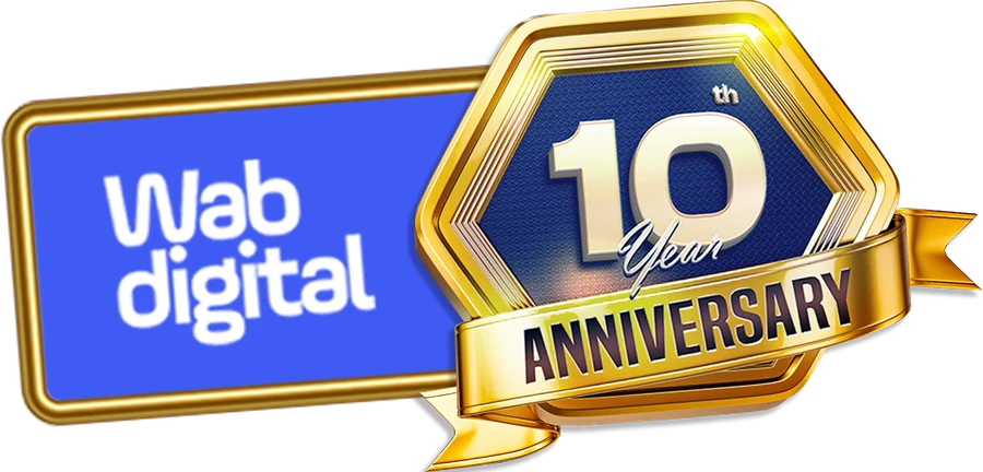 WAB Digital tenth anniversary brand artwork