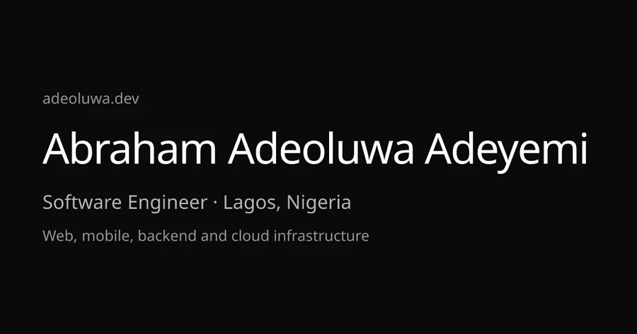 Abraham Adeoluwa Adeyemi — official profile artwork