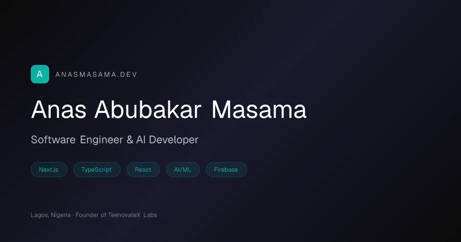 Anas Masama — official profile artwork
