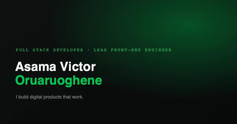 Asama Victor Oruaruoghene — official profile artwork