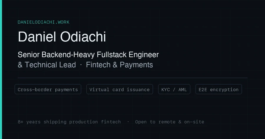 Daniel Odiachi — official profile artwork