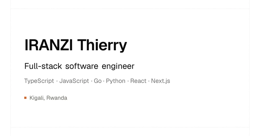 Iranzi Thierry — official profile artwork