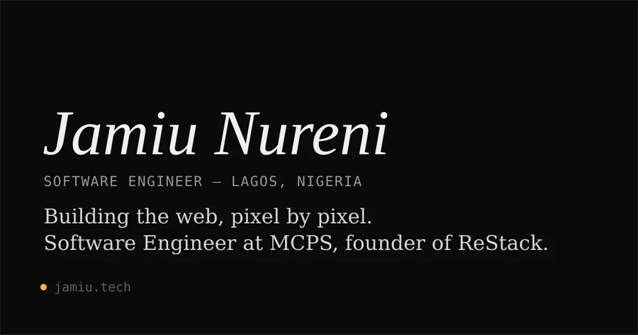 Jamiu Nureni — official profile artwork