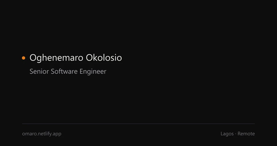 Oghenemaro Okolosio — official profile artwork