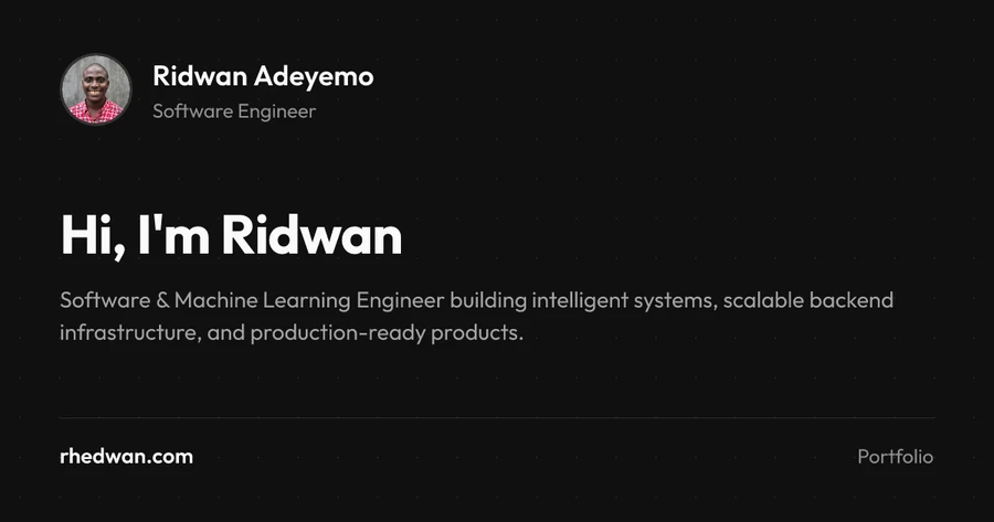 Ridwan Adeyemo — official profile artwork