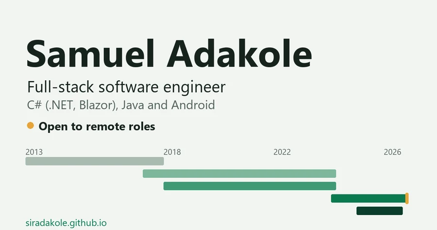 Samuel Adakole — official profile artwork