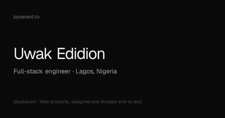 Uwak Edidion — official profile artwork
